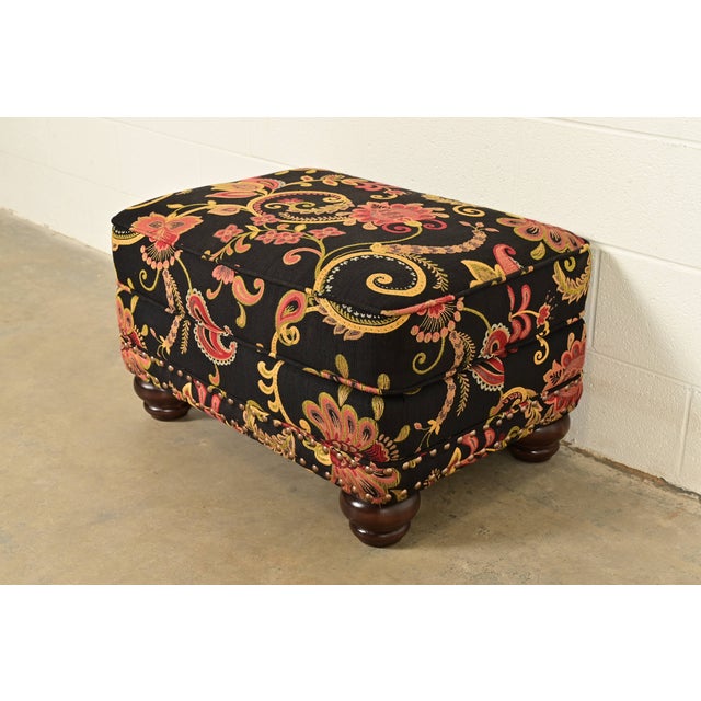 Smith Brothers of Berne Contemporary Lounge Chair and Ottoman in Paisley Upholstery For Sale - Image 13 of 16