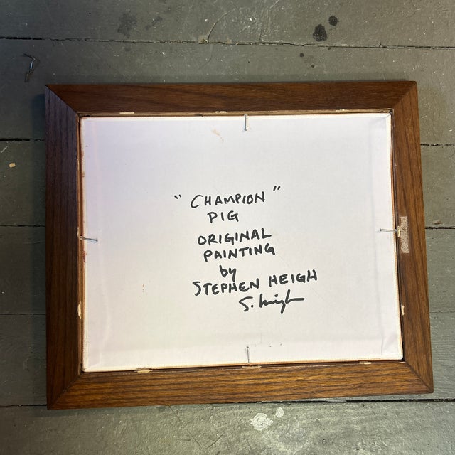 Contemporary Original “Champion Pig” Painting by Stephen Heigh For Sale - Image 4 of 4
