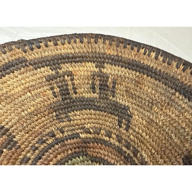 African Antique Hand Woven Wicker Figural African Coiled Basket Hausa Nigeria Culture For Sale - Image 3 of 11