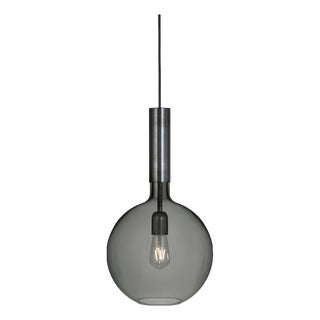 Iron Smoked Glass Rosdala Ceiling Lamp by Sabina Grubbeson for Konsthantverk For Sale