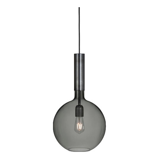 Iron Smoked Glass Rosdala Ceiling Lamp by Sabina Grubbeson for Konsthantverk For Sale