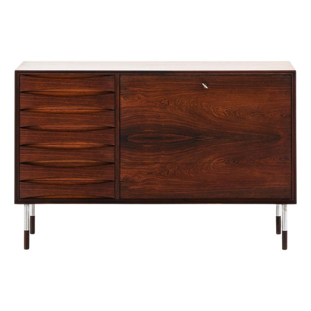 Sideboard in Rosewood and Steel attributed to Arne Vodder, 1950s For Sale