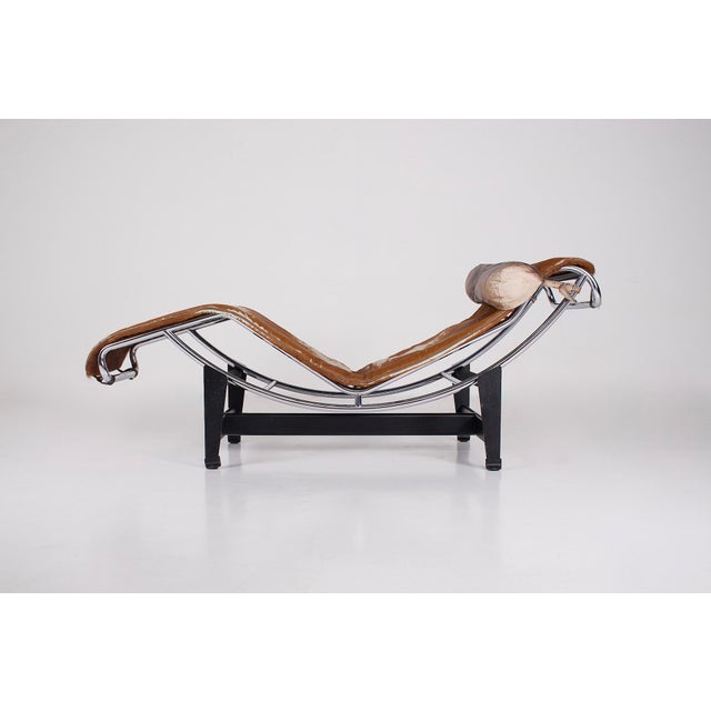 Lc4 chaise longue by le corbusier, jeanneret, and perriand, 1960s edition by figli di amedeo cassina, with pony hair...