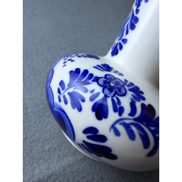 Ceramic Vintage Hand-Painted Delft Blue Bud Vase, Windmill Motif, Pattern 528 For Sale - Image 7 of 18