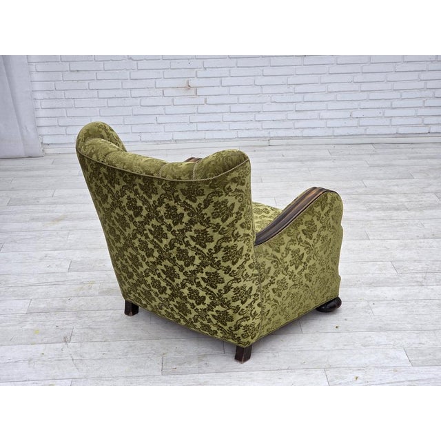Vintage Danish Relax Chair in Furniture Velour and Oak, 1950s For Sale - Image 6 of 18