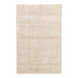 Dash & Albert by Annie Selke Cut Stripe Ivory Hand Knotted Viscose/Wool Rug, 7' 6" x 9' 6" For Sale