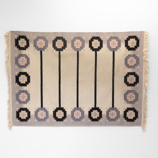 Textile Mid-Century Modern Swedish Kilim Rug in Wool, 1960s For Sale - Image 7 of 7