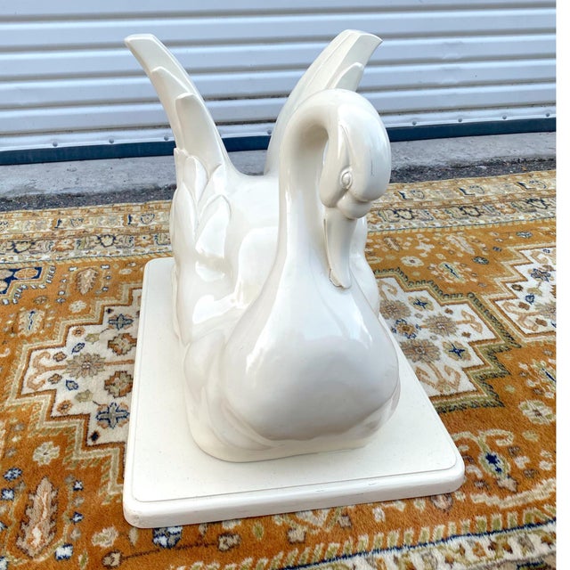 Vintage Hollywood Regency Sculpted Swan Base Coffee Table Chairish