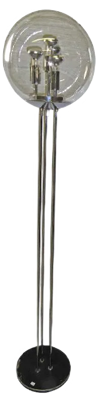 Glass & Chrome Globe Floor Lamp