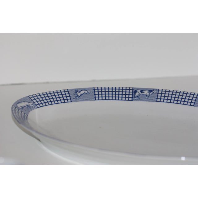 French Blue & White Porcelain Breakfast Service in the “Ferme D’Antan” Pattern by Jacques Coeur France – 24 Pieces For Sale - Image 10 of 12