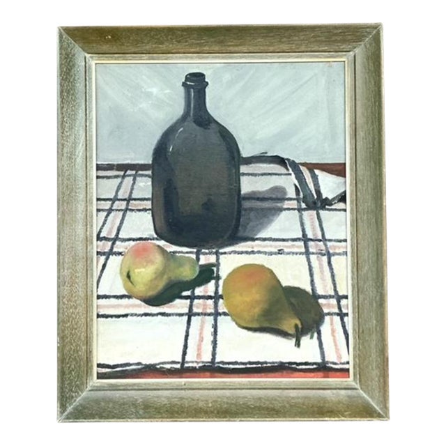 Vintage Boho Original Still Life Oil On Canvas For Sale