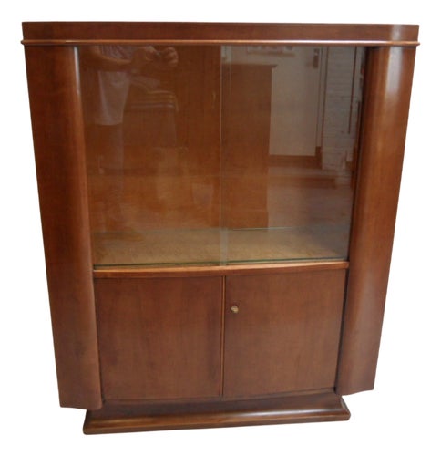 Art Deco Walnut Display Cabinet, 1920s