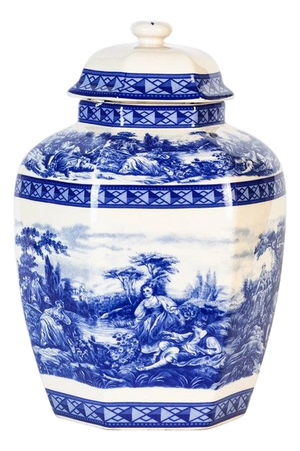 Ceramic Blue Decorative Vase, Early 20th Century