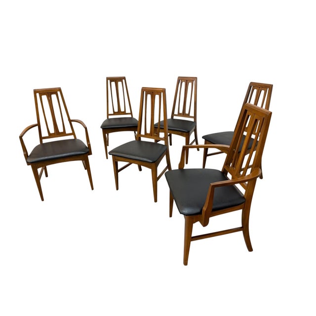 Mid-Century Modern Mid-Century Modern Young MFG Co. Walnut Dining Chairs - Set of 6 - Restored! For Sale - Image 3 of 10