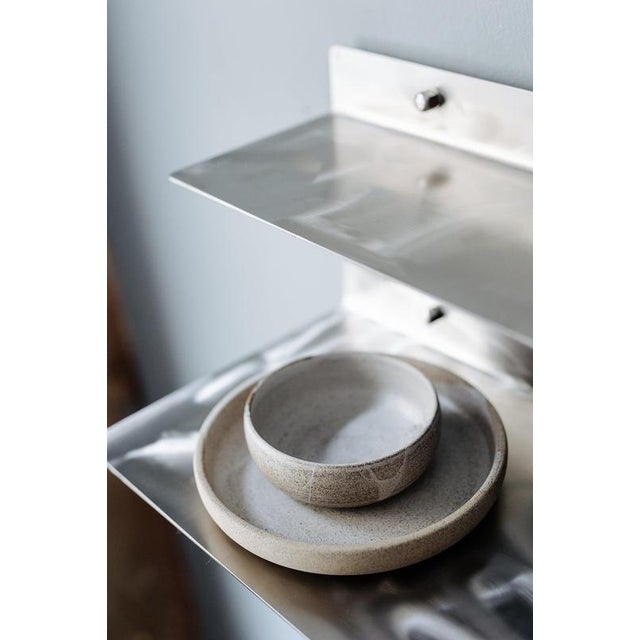 Large Wall Shelf in Brushed Stainless Steel by Form & Eisen For Sale - Image 17 of 18