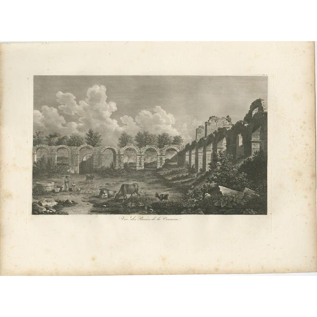 Hollywood Regency Louis-Pierre Baltard, View of the Ruins of the Hunt Architectural Ruins, 1803, Copperplate Engraving For Sale - Image 3 of 9