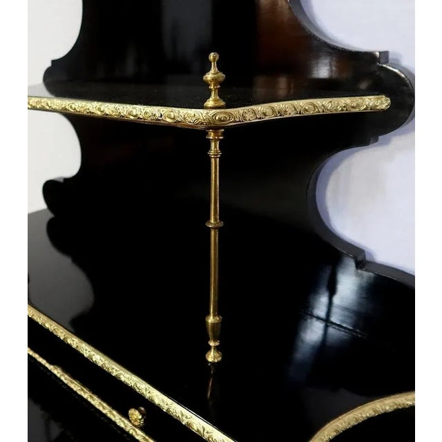 Small Napoleon III Mid 19th Century Black Wooden Desk For Sale - Image 14 of 18