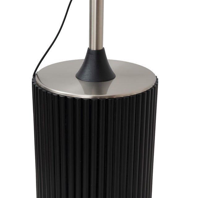 1980s 1980s 92" Nova of California Morelli Tambo Mid Century Floor Lamp, 1980s - Modern Arc Lamp, Dark Oak Base, Satin Nickel, Dimmable For Sale - Image 5 of 6
