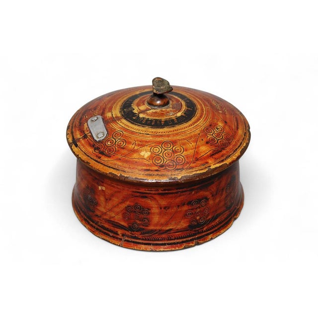 Red Handpainted Wooden Lacquerware Spice Box, 1950s For Sale - Image 8 of 14