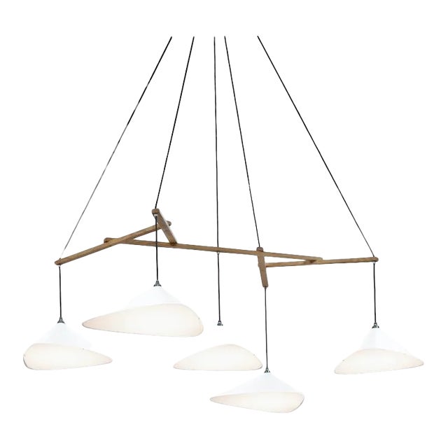 Large Daniel Becker 'Emily 5' Chandelier in Matte White for Moss Objects For Sale