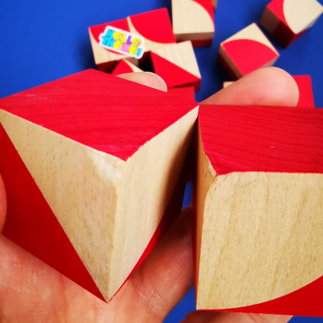 1989 Vintage Kurt Naef Ornabo Cubes Blocks Game Toy Puzzle Wooden 1980s Swiss Made Hubert Zimmermann For Sale - Image 14 of 17