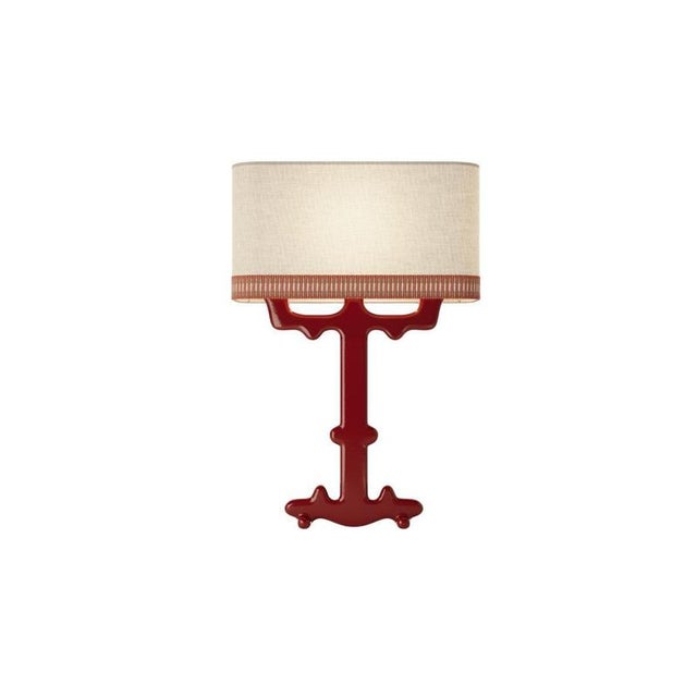 Alba table lamp in ceramic & linen with samuel & sons trimming by popus editions. Dimensions: dimensions: w 37.5 x d 18.5...