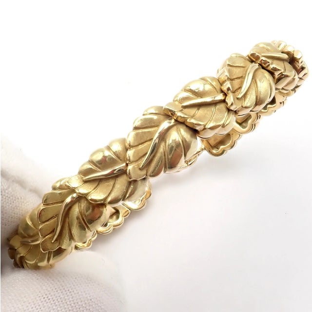 Vintage! Tiffany & Co Leaf Yellow Gold Link Bracelet 2002 For Sale - Image 12 of 15