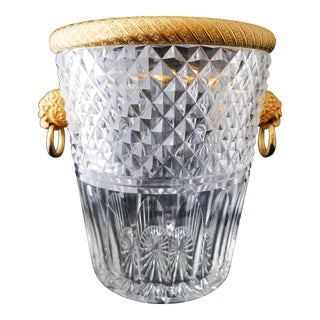 Early 20th Century Antique French Attributed to Baccarat Cut Crystal Large Ice Bucket For Sale