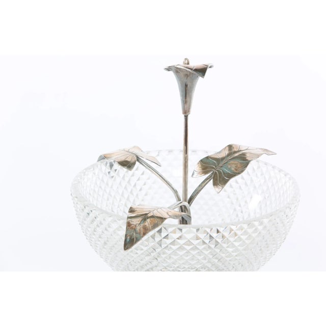 Silver North American Silver Plated / Cut Crystal Centerpiece For Sale - Image 8 of 10