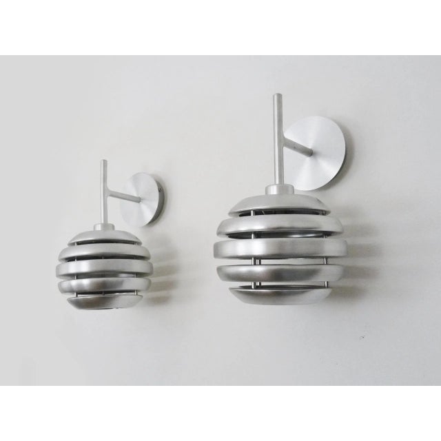 1990s Brushed Aluminum and Mercury Wall Lights from Eglo, 1990s, Set of 2 For Sale - Image 5 of 10