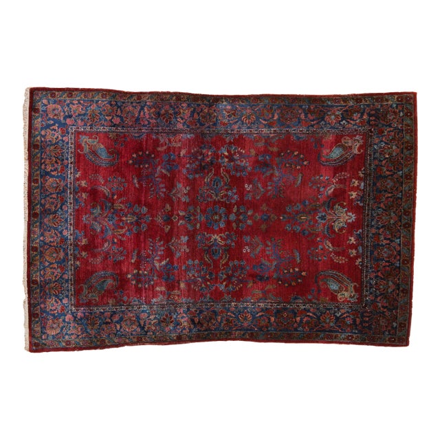 Antique Fine Kashan Rug - 4'6" x 6'6" For Sale