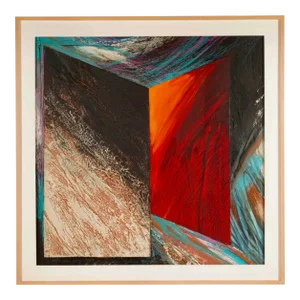Modernist Laddie John Dill 1987 Mixed Media Abstract Painting