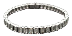 8.64 Ct Emerald Cut Bezel Set Tennis Bracelet
