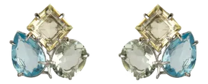 Eloise Studs Base Metal, Light Green, Pierced