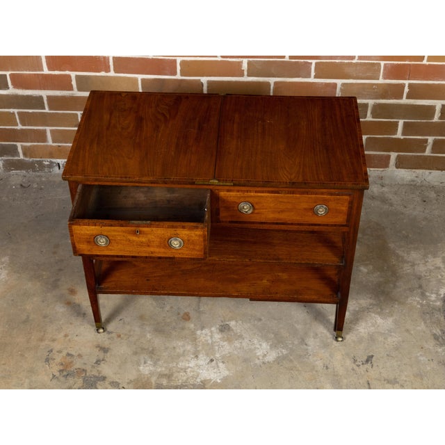 English 19th Century Metamorphic Table with Lift Top, Drawers and Shelves For Sale - Image 10 of 12