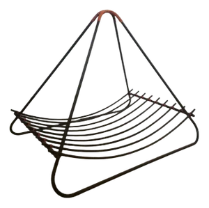 Large Iron and Rattan Magazine Rack, 1950s