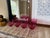 1950s 1950s Set of 8 Borgfeldt Lisa Cranberry Optic Wine Glasses For Sale - Image 5 of 7