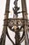 Early 20th Century Cast Bronze Highly Ornate Chandelier With Original Etched Glass Down Shades For Sale - Image 12 of 16