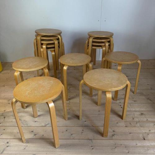 Wood Vintage Oak Wooden Stool For Sale - Image 7 of 7