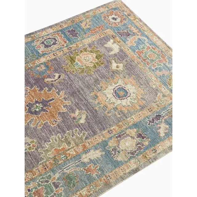 Handwoven Turkish Oushak Area Rug 4'0" × 6'1" For Sale - Image 10 of 13