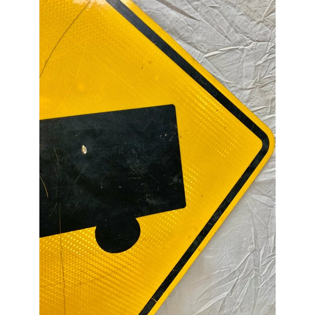 Metal Vintage Reflective Truck Road Sign For Sale - Image 7 of 12