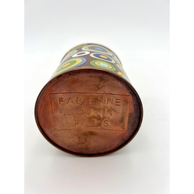 Geometric Cloisonne Enamel Lidded Jar Tea Pot by Fabienne Jouvin, France, 1980s For Sale - Image 6 of 7