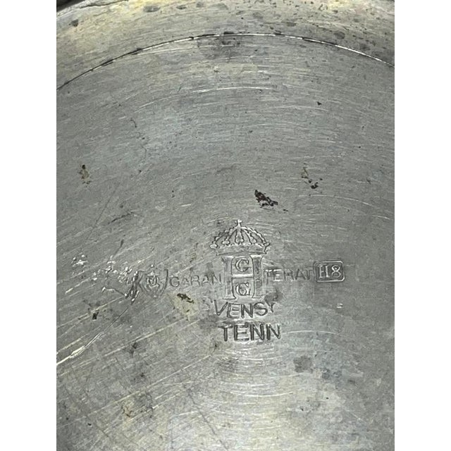 1930s Pewter Bowl by Sylvia Stave for C. G. Hallberg, Sweden, 1934 For Sale - Image 5 of 6