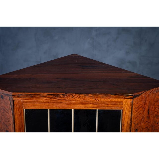 Brown Mid-Century Danish Rosewood Corner Bar Cabinet, 1960s For Sale - Image 8 of 10