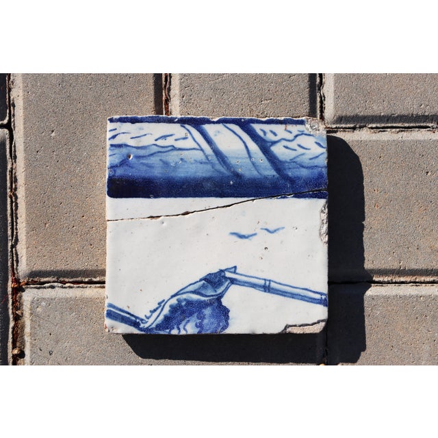 Circa: 18th Century. Country: Portugal. Material: Earthenware, Tin-glazed pottery. Note: This tile was once part of a...