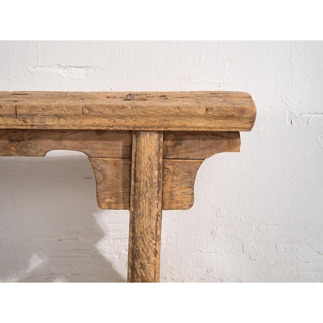 Brown Antique Chinese Bench, 1870s For Sale - Image 8 of 12