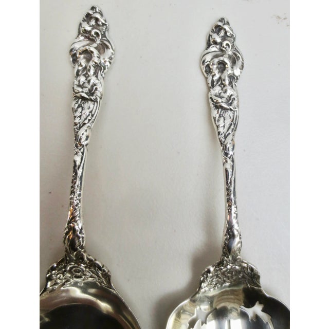 Vintage Sterling Silver Art Nouveau Serving Set -A Pair of 2 For Sale In New York - Image 6 of 8