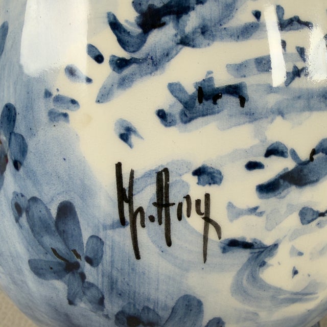 Blue Ceramic Vase from Laca Albissola For Sale - Image 8 of 11
