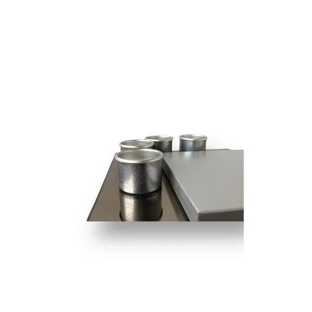 Italian Square Ceiling Light in Aluminum and Steel, 1970s For Sale - Image 6 of 9