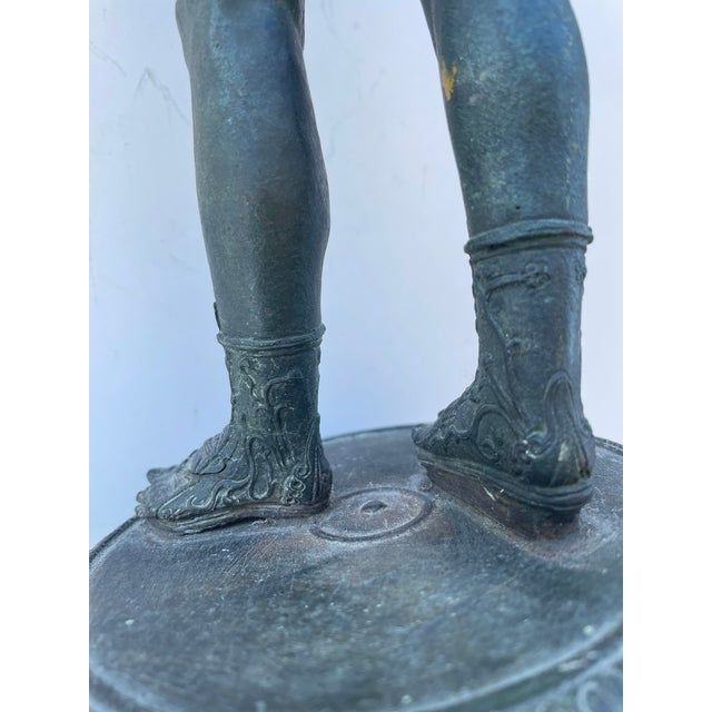 Grand Tour Solid Bronze “Narcissus” After the Antique – Early 20th Century Classical Figure For Sale - Image 11 of 15